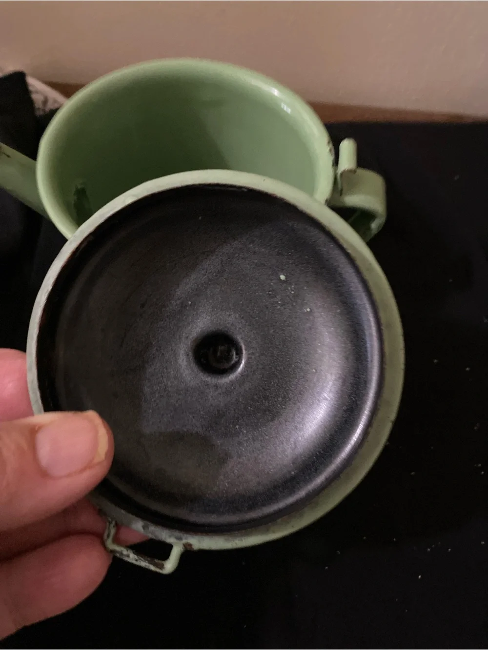 Source Unknown Pale Green Enamel Teapot